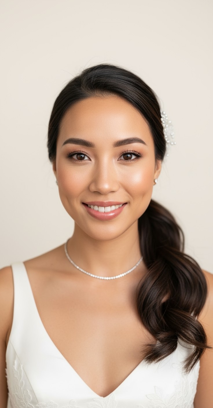 After Side Ponytail Wedding Hair